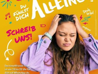 Bei der ÖJRK-Jugendhotline time4friends stehen Jugendliche als Peers anderen Jugendlichen als Ansprechpartner zur Verfügung. Im Rahmen unserer Whats App Beratung kann über kleinere und größere Herausforderungen gesprochen werden. Alle Infos unter: www.time4friends.at