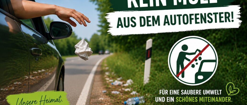 Kein Müll aus dem Autofenster