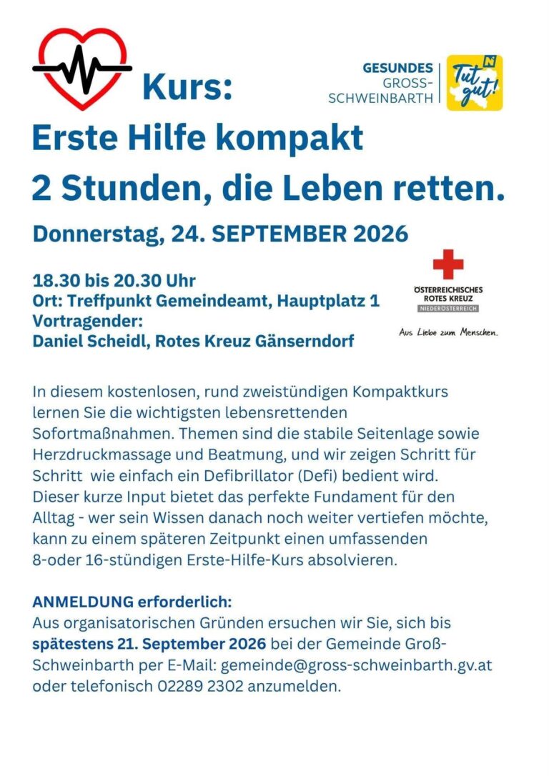 Erste-Hilfe-Kompaktkurs in Groß-Schweinbarth