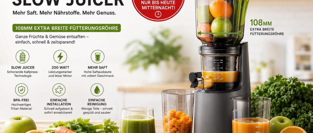 Fretta Slow Juicer im Test – Heute noch 63 % Rabatt auf den beliebten Kaltentsafter